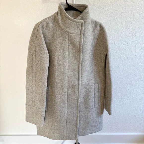 ☀️NEW☀️J. Crew Light Gray City Coat - Picture 5 of 13
